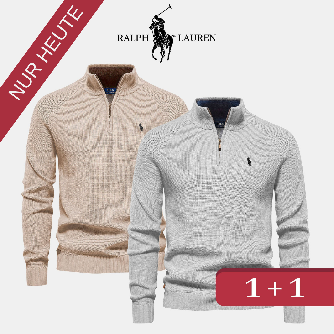 Pullover mit Reißverschluss und Kragen R&L 1+1 (AUFSTELLUNG)